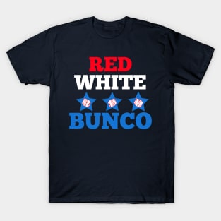 Red White and Bunco Flag Dice Funny Bunco Dice Game T-Shirt